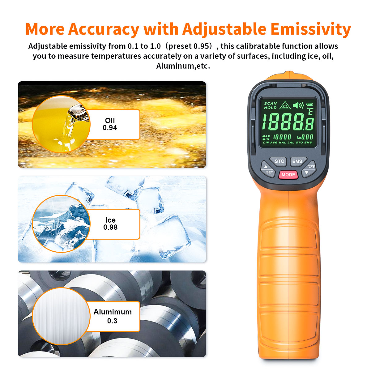 DT1000 DT1600 Infrared Thermom - огляд і ціна Industrial Laser Temperature Sensor